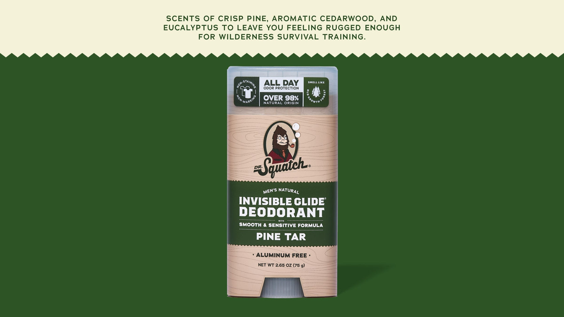 Pine Tar Invisible Glide Deodorant - Soft Glow