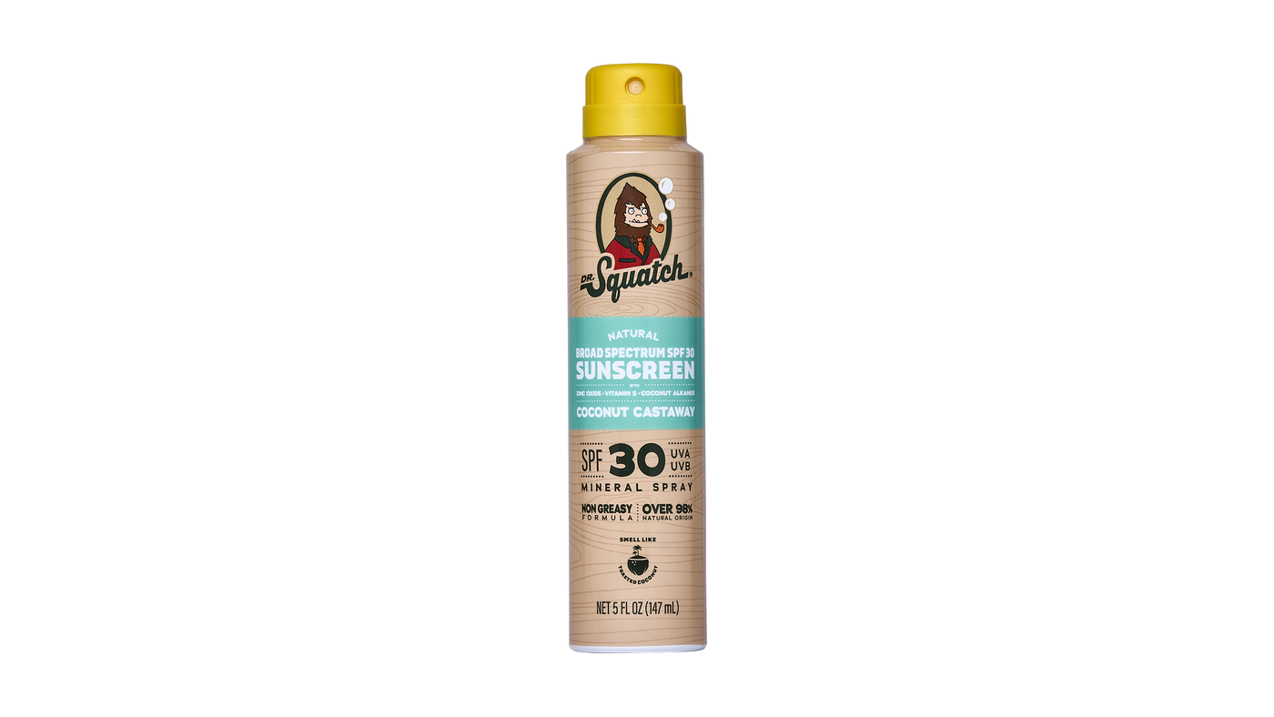 Dr. Squatch Spray | SPF 30 UVA/UVB Protection | Non-Greasy Mineral Sunscreen for Men - Skin Support