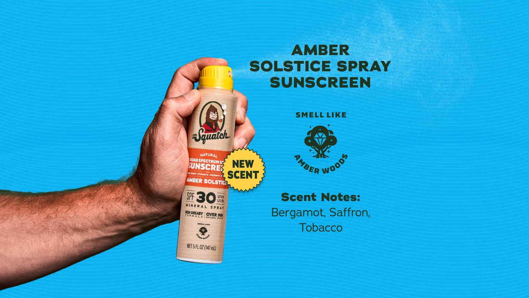 Dr. Squatch Spray | SPF 30 UVA/UVB Protection | Non-Greasy Mineral Sunscreen for Men - Skin Support