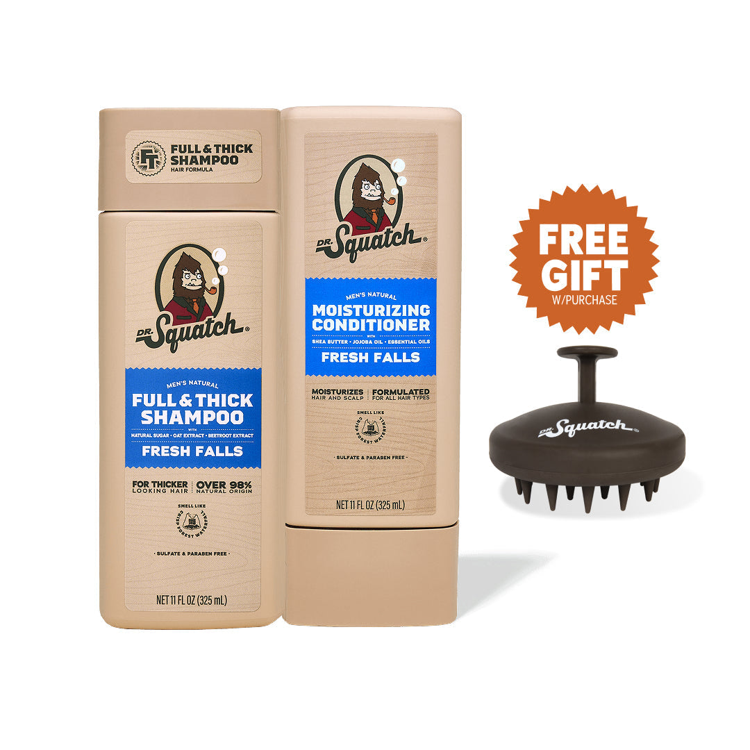 Dr. Squatch Hair Care Kit + Free Scalp Scrubber | Full & Thick Shampoo | Moisturizing Conditioner | Natural Products for Men - Weekend Pair