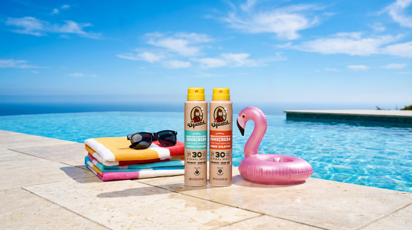 Dr. Squatch Spray 2-Pack | SPF 30 UVA/UVB Protection | Non-Greasy Mineral Sunscreen for Men - Travel Edit